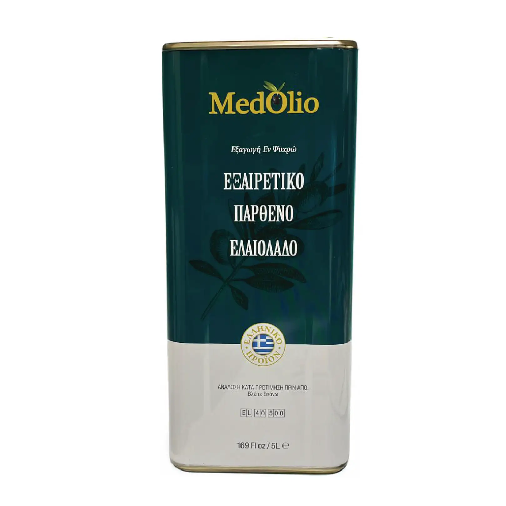 5 λίτρα Medolio εξαιρετικό παρθένο ελαιόλαδο green label